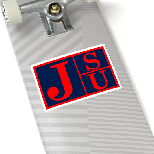 Red Trim Block JSU Tigers: Jackson State University Kiss-Cut Stickers