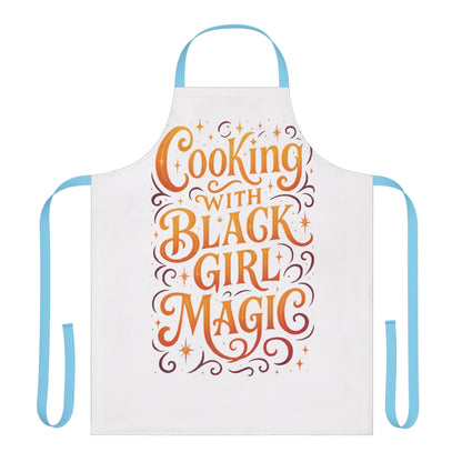 White Cooking Apron with Black Girl Magic, Fun Kitchen Gift, Cooking Apparel, Chef Gift, Culinary Inspiration