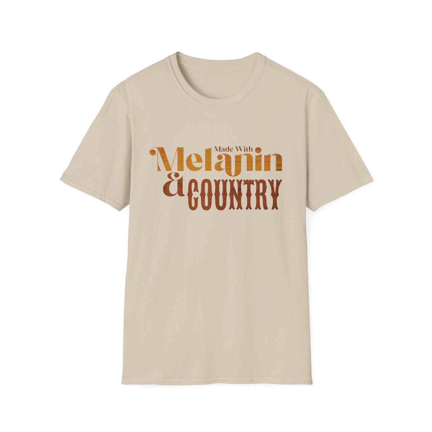 Made with Melanin and Country Unisex Softstyle T-Shirt