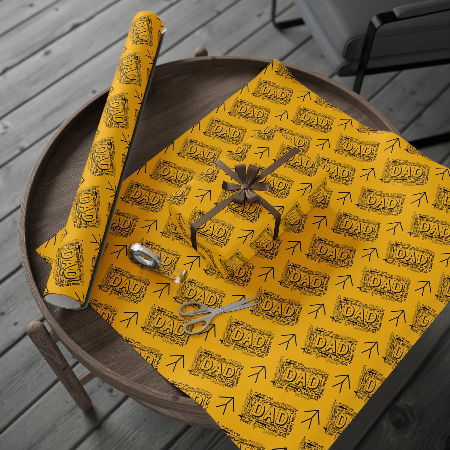 Handy Man Yellow Father's Day Dad Gift Wrapping Papers for Him from Her for any Occasion