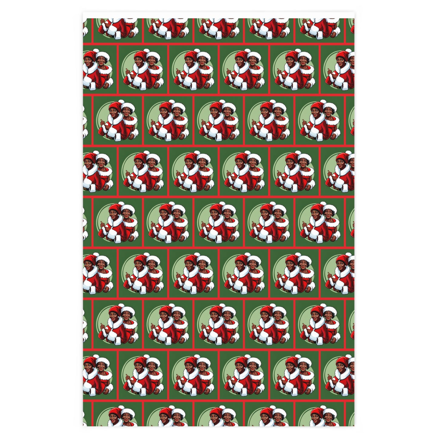 Mrs and Mrs Black Santa Claus Wrapping Paper