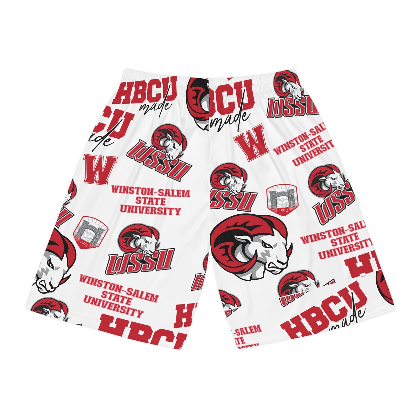Winston-Salem State WSSU Rams HBCU All Over Print Basketball Shorts gift for Students and Alumni