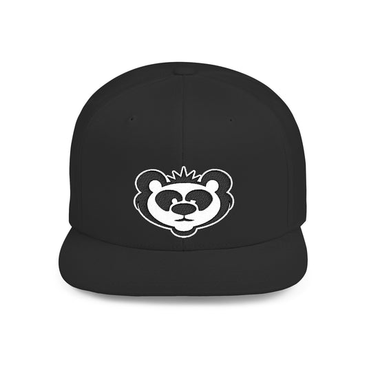 Panda Flat Bill Snapback Hat - Trendy Casual Cap for Outdoor Adventures