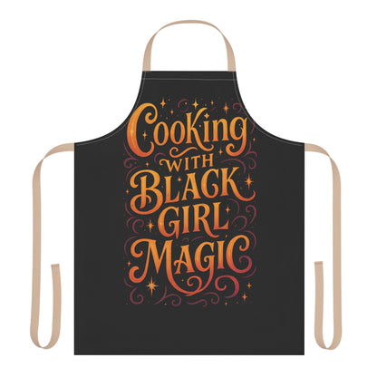 Black Cooking Apron with Black Girl Magic, Fun Kitchen Gift, Cooking Apparel, Chef Gift, Culinary Inspiration