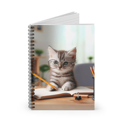 Cute Cat Spiral Notebook - Ruled Line