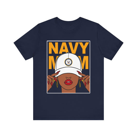 Navy Mom Unisex Jersey Short Sleeve Tee