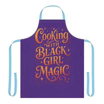 Purple Cooking Apron with Black Girl Magic, Fun Kitchen Gift, Cooking Apparel, Chef Gift, Culinary Inspiration