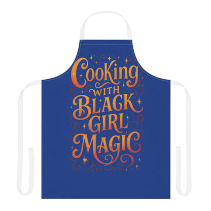 Blue Cooking Apron with Black Girl Magic, Fun Kitchen Gift, Cooking Apparel, Chef Gift, Culinary Inspiration