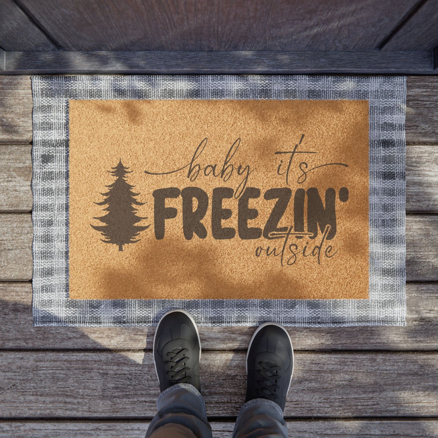 Baby it's Freezing' Outside Christmas Doormat