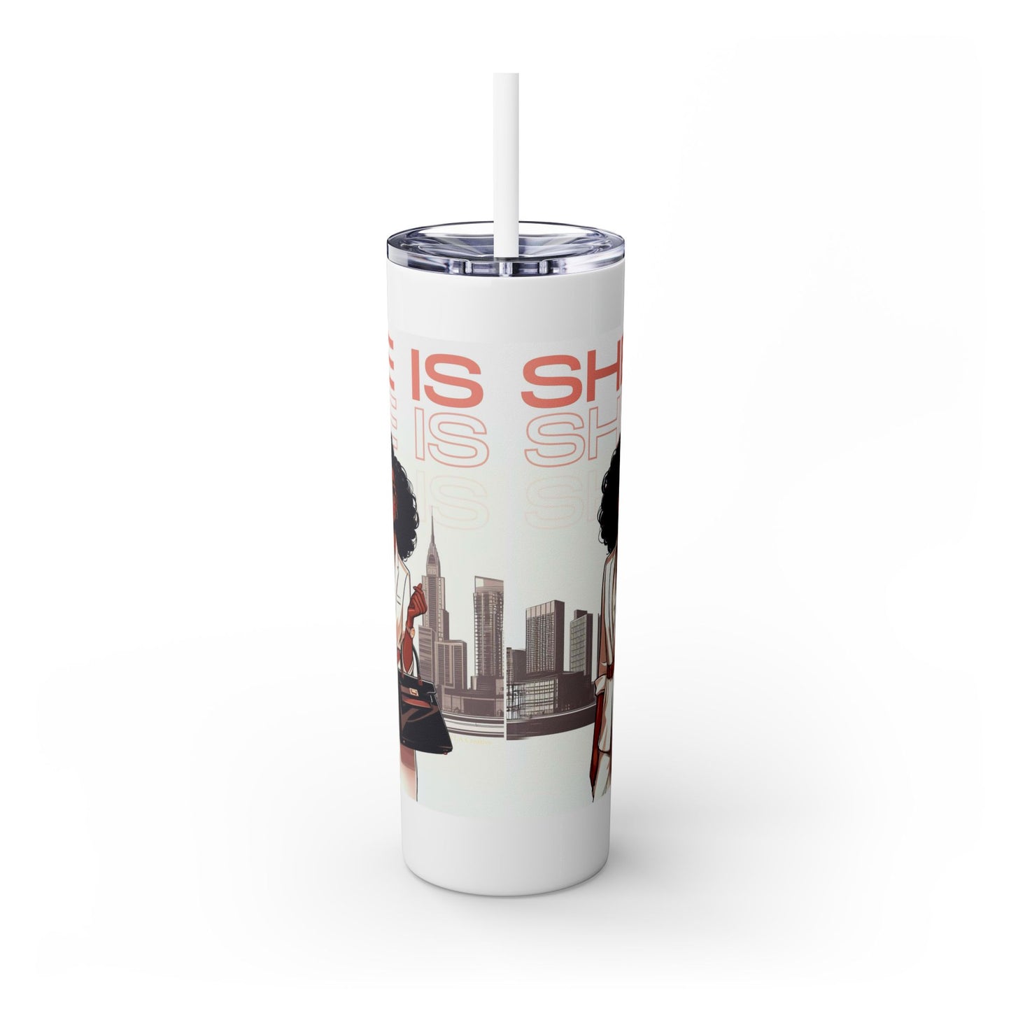 Beautiful Me Representation Matters Skinny Tumbler with Straw, 20oz