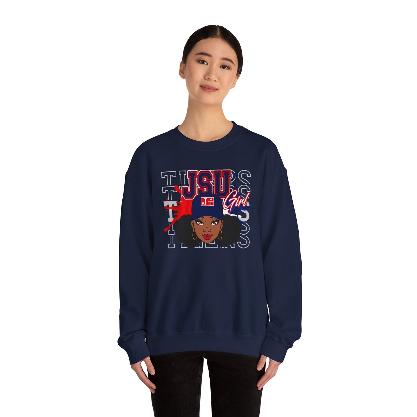 JSU Tigers: Jackson State Tigers JSU Girl Unisex Heavy Blend™ Crewneck Sweatshirt