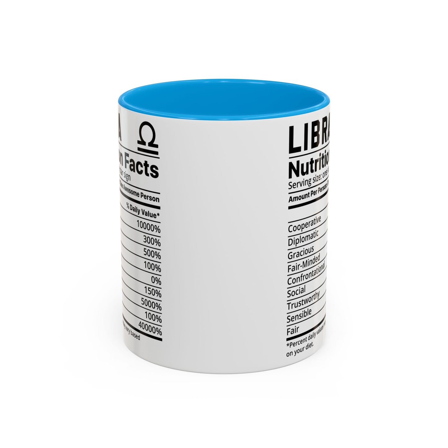 Zodiac Libra Mug - Nutrition Facts Design, Astrology Gift, Coffee Lover, Personalized Birthday Present, Horoscope Décor