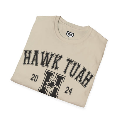 Hawk Tuah Spit on That Thang Funny College Style Unisex Softstyle T-Shirt Gift for Her