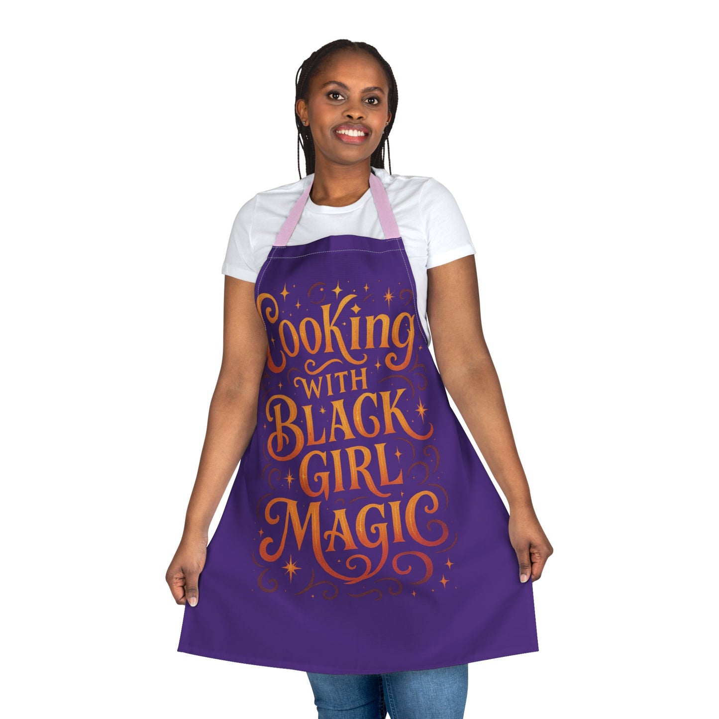 Purple Cooking Apron with Black Girl Magic, Fun Kitchen Gift, Cooking Apparel, Chef Gift, Culinary Inspiration
