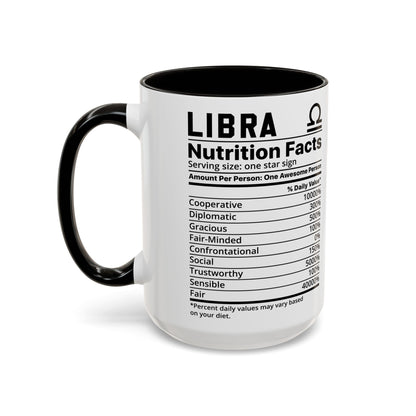 Zodiac Libra Mug - Nutrition Facts Design, Astrology Gift, Coffee Lover, Personalized Birthday Present, Horoscope Décor