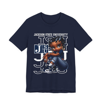 JSU Tigers: Jackson State University Sneakerhead Betty Boop Unisex Jersey Short Sleeve Tee Gift for Student and Alumni
