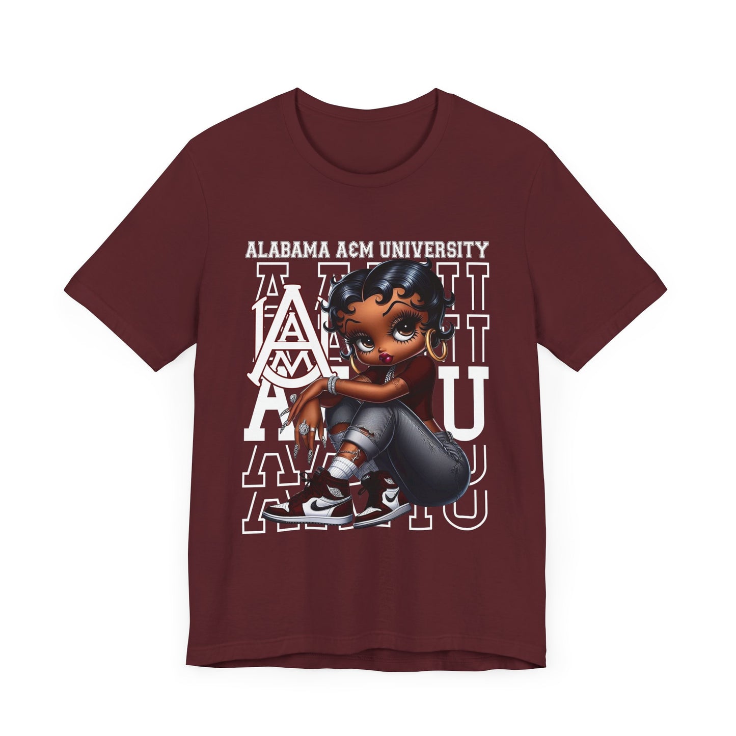 AAMU Bulldogs: Alabama A&M University The Hill Sneakerhead Betty Boop Unisex Jersey Short Sleeve Tee Gift for Student and Alumni