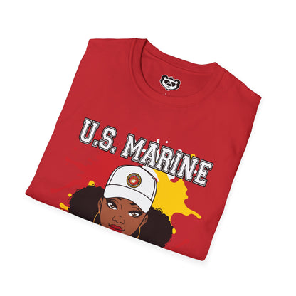 Personalizable U.S. Marine Corp Veteran Unisex Softstyle T-Shirt Gift for Her