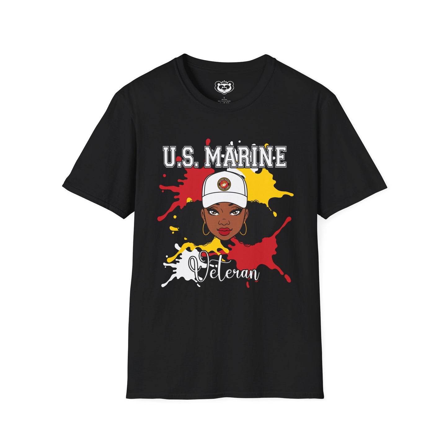 Personalizable U.S. Marine Corp Veteran Unisex Softstyle T-Shirt Gift for Her