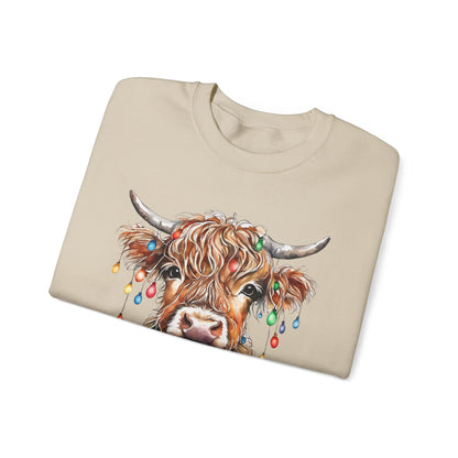 Christmas Highland Cow Unisex Heavy Blend™ Crewneck Sweatshirt