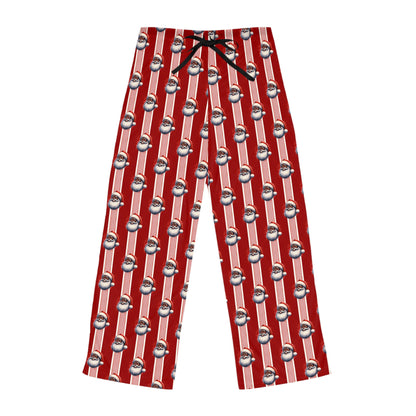 Women's Black Santa Christmas Pajama Pants (AOP)