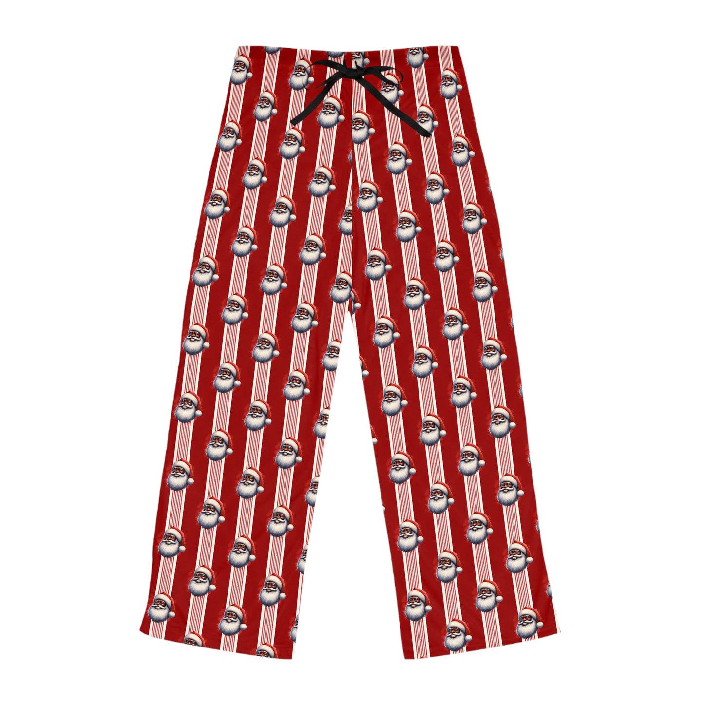 Women's Black Santa Christmas Pajama Pants (AOP)