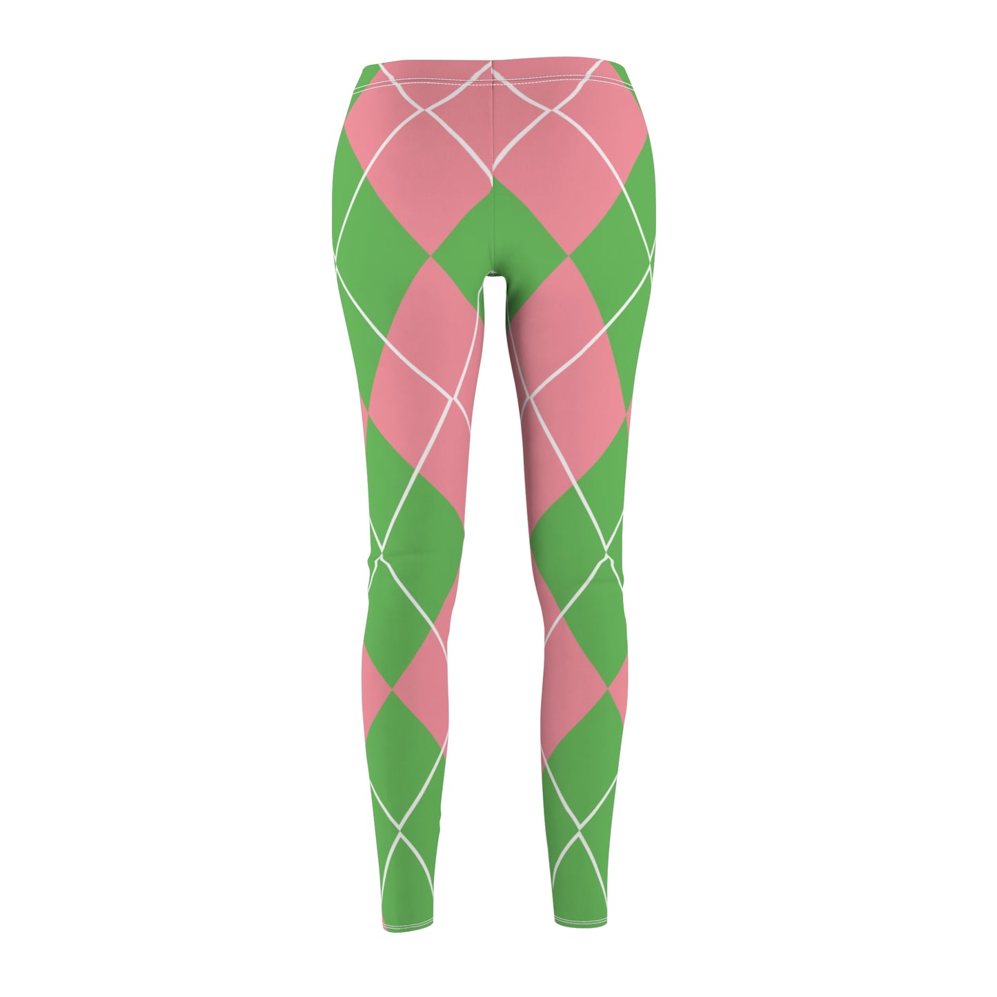 My Sorority Sister Gift Pink and Green Argyle Women's Yoga Casual Leggings