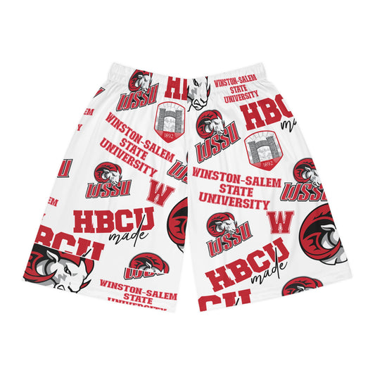 Winston-Salem State WSSU Rams HBCU All Over Print Basketball Shorts gift for Students and Alumni