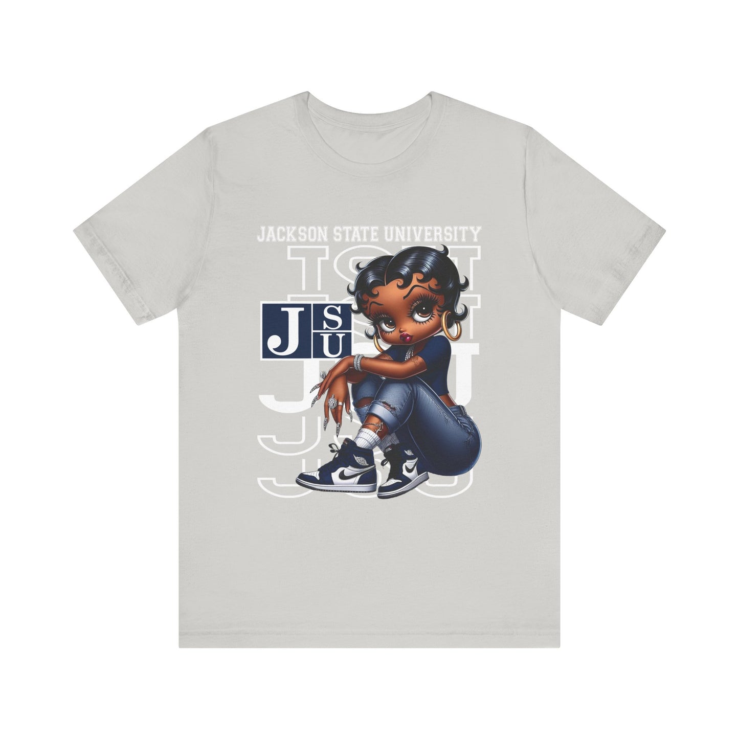 JSU Tigers: Jackson State University Sneakerhead Betty Boop Unisex Jersey Short Sleeve Tee Gift for Student and Alumni