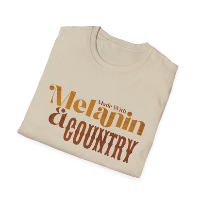 Made with Melanin and Country Unisex Softstyle T-Shirt