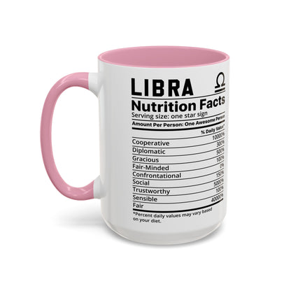 Zodiac Libra Mug - Nutrition Facts Design, Astrology Gift, Coffee Lover, Personalized Birthday Present, Horoscope Décor