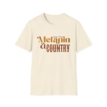 Made with Melanin and Country Unisex Softstyle T-Shirt