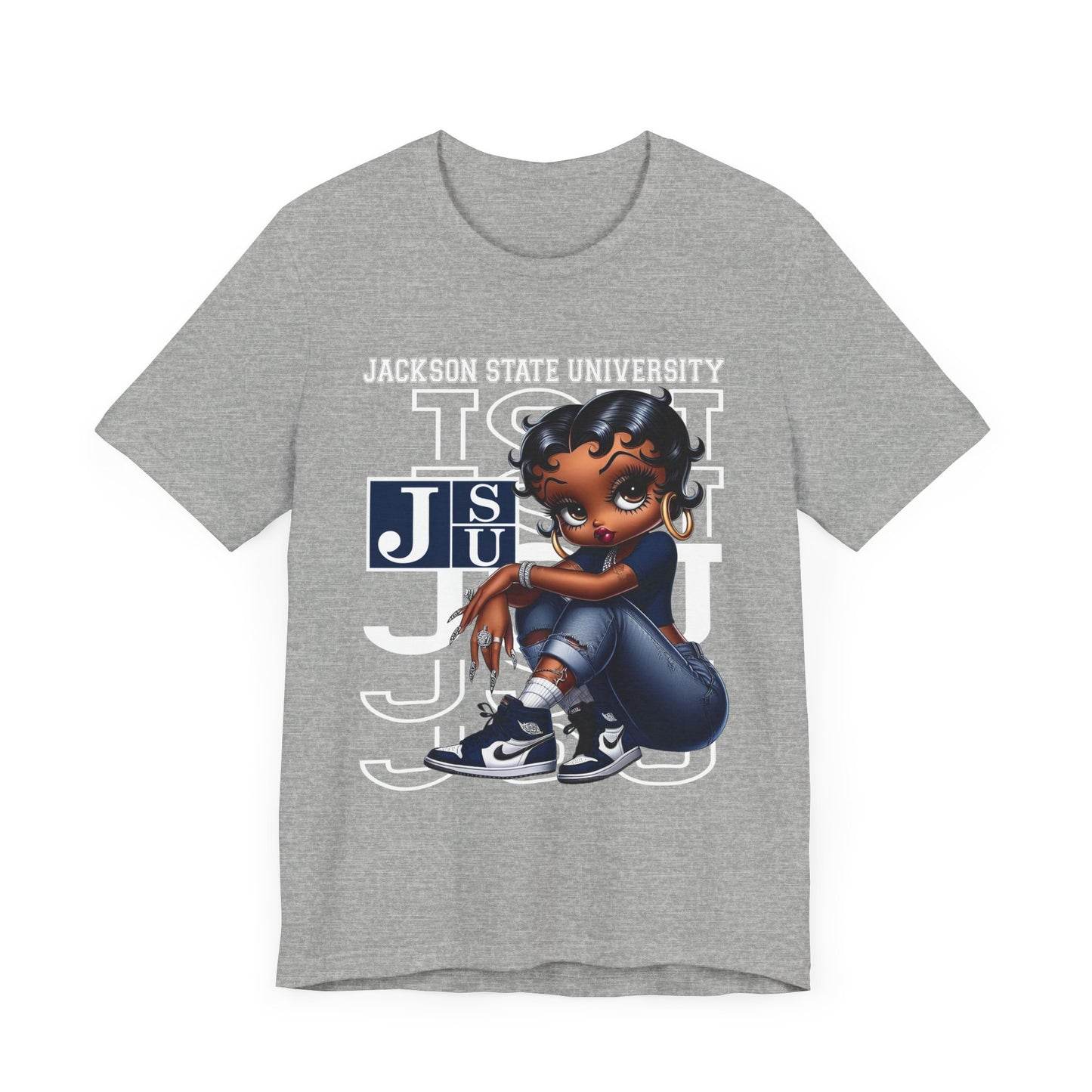 JSU Tigers: Jackson State University Sneakerhead Betty Boop Unisex Jersey Short Sleeve Tee Gift for Student and Alumni