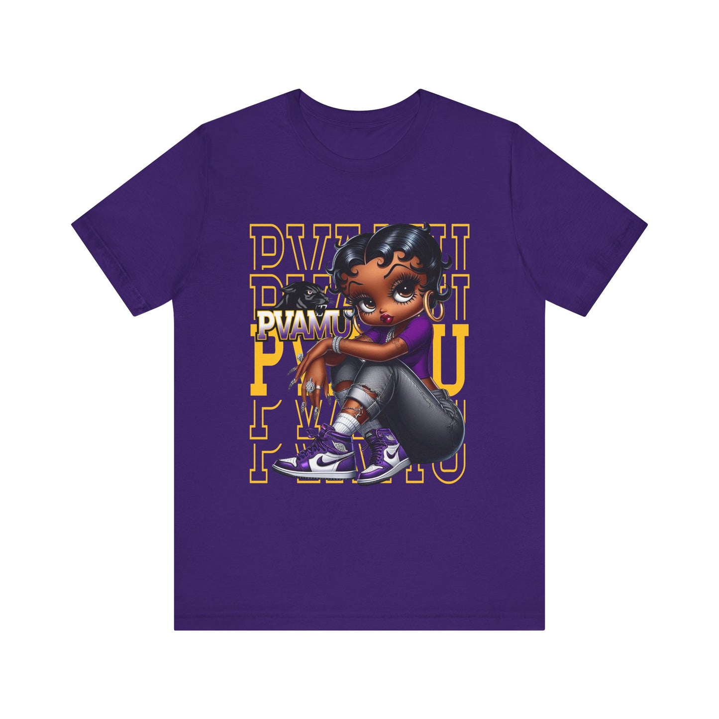 PVAMU Panthers: Prairie View Sneakerhead Betty Boop Unisex Jersey Short Sleeve Tee