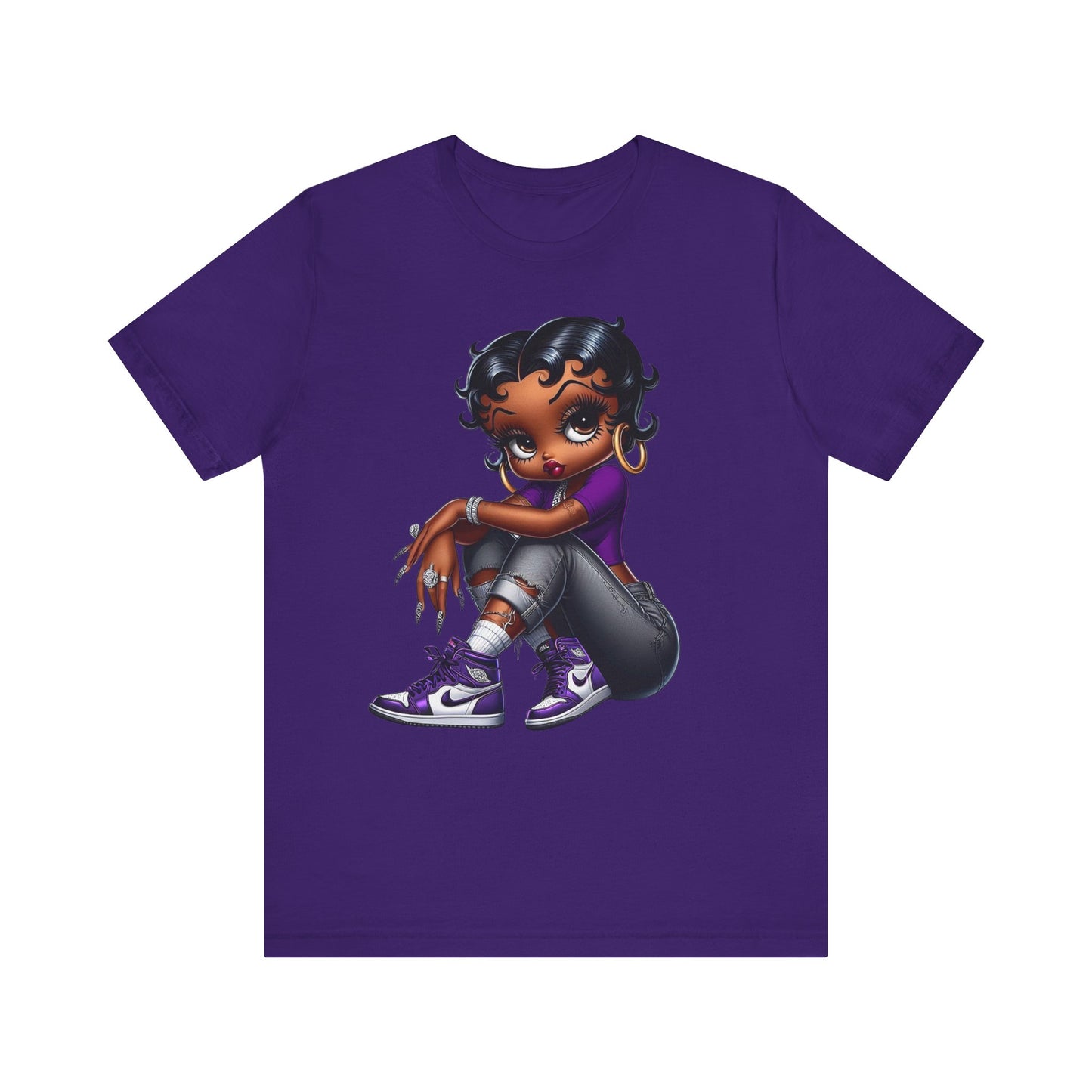 Purple Sneakerhead Betty Boop Unisex Jersey Short Sleeve Tee