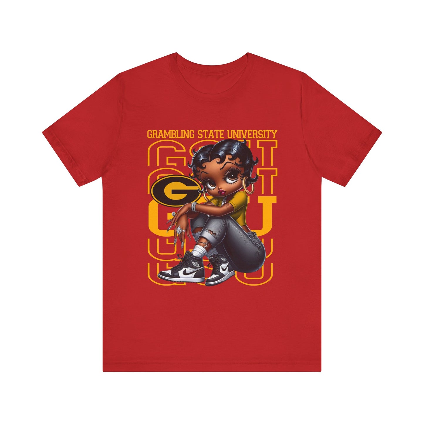 GSU Tigers: Grambling State University Sneakerhead Betty Boop Unisex Jersey Short Sleeve Tee Gift for Student and Alumni