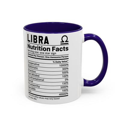 Zodiac Libra Mug - Nutrition Facts Design, Astrology Gift, Coffee Lover, Personalized Birthday Present, Horoscope Décor