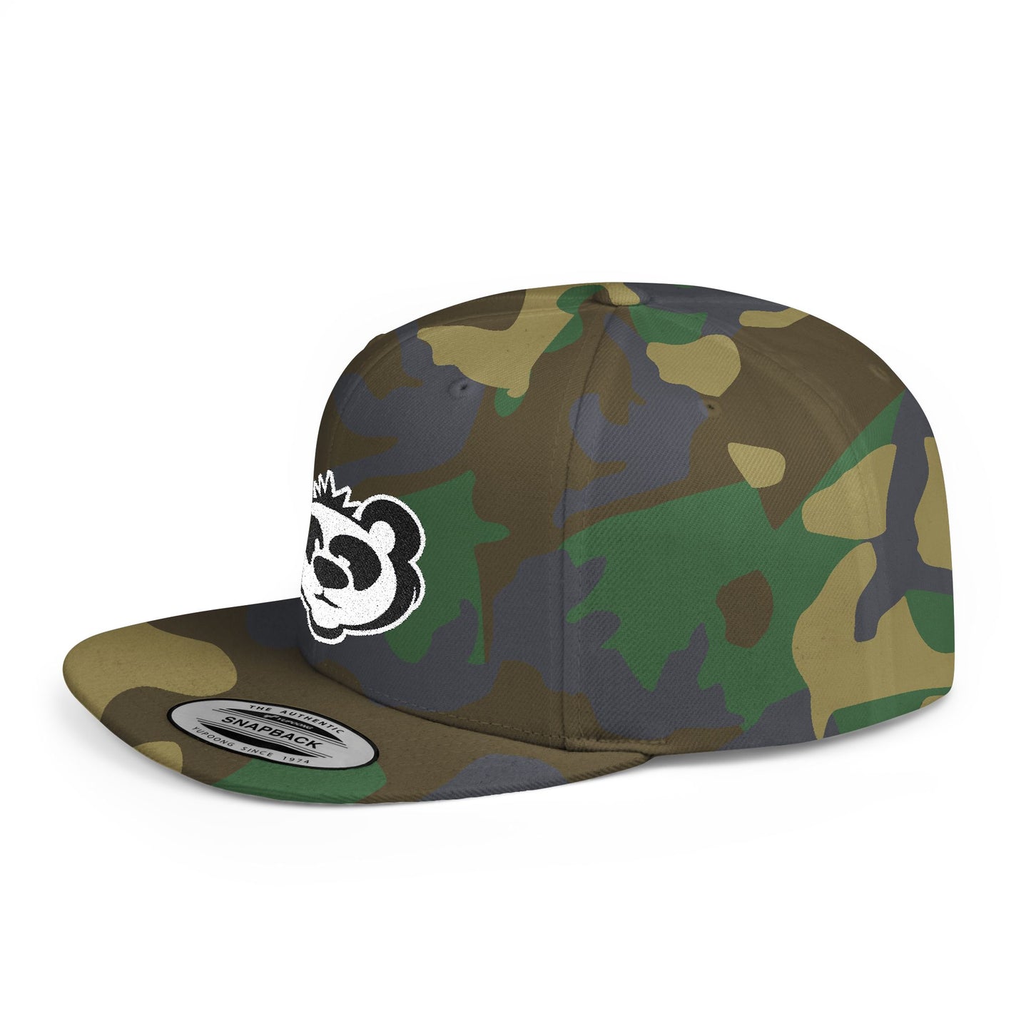 Panda Flat Bill Snapback Hat - Trendy Casual Cap for Outdoor Adventures