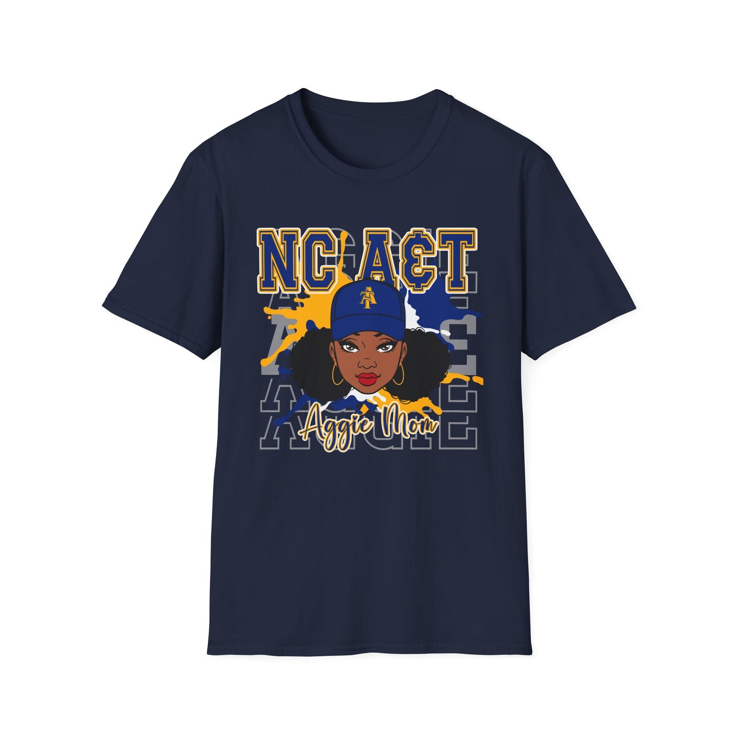 NCAT Aggies Mom: North Carolina A&T State University Unisex Softstyle T-Shirt