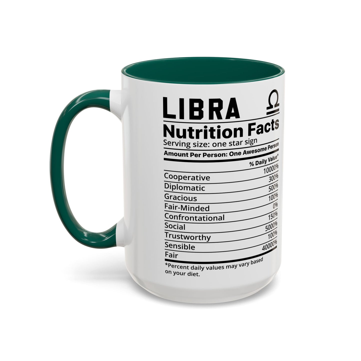 Zodiac Libra Mug - Nutrition Facts Design, Astrology Gift, Coffee Lover, Personalized Birthday Present, Horoscope Décor