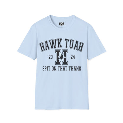 Hawk Tuah Spit on That Thang Funny College Style Unisex Softstyle T-Shirt Gift for Her