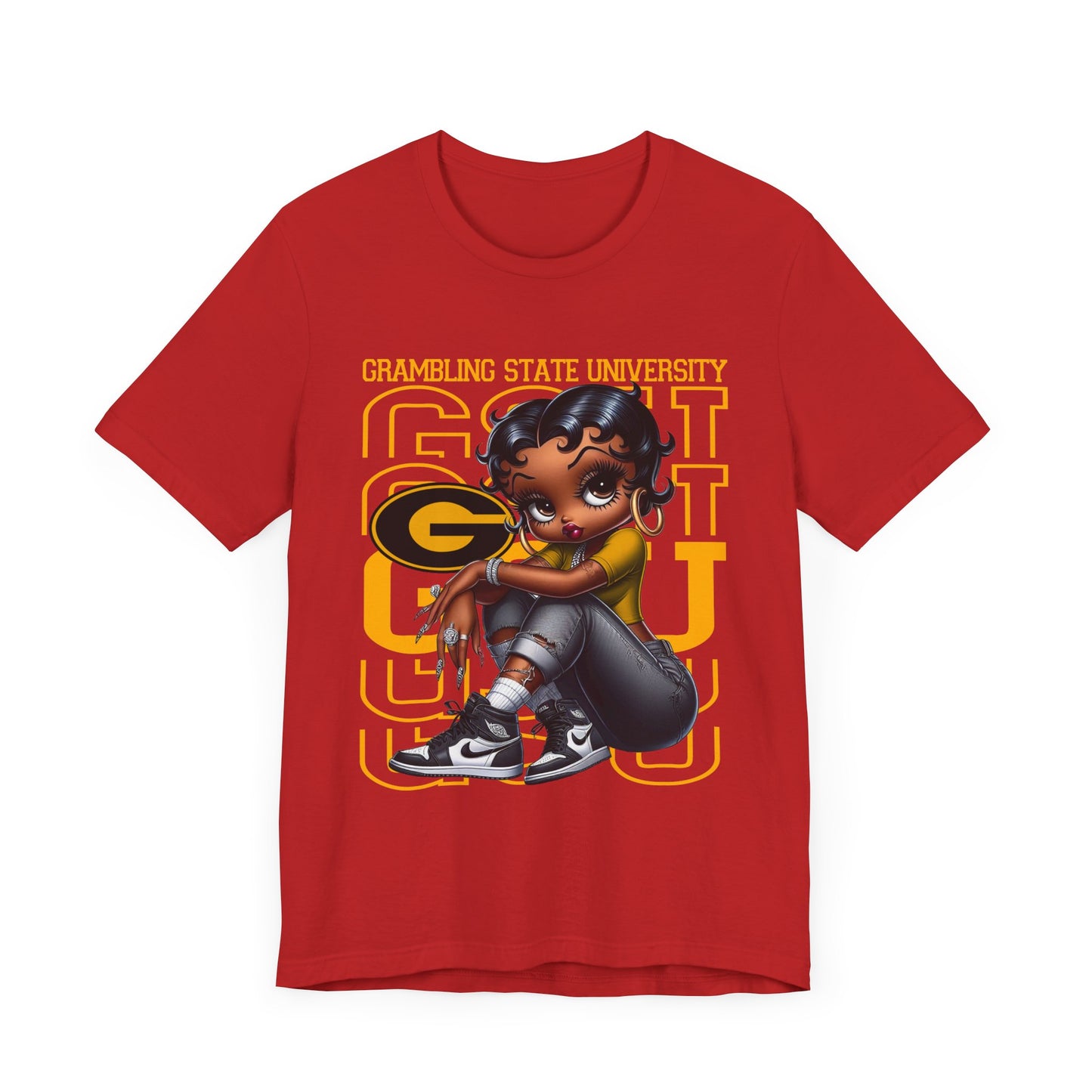 GSU Tigers: Grambling State University Sneakerhead Betty Boop Unisex Jersey Short Sleeve Tee Gift for Student and Alumni