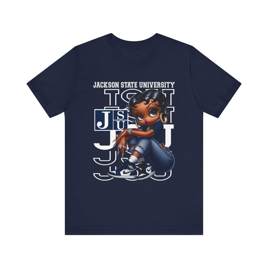 JSU Tigers: Jackson State University Sneakerhead Betty Boop Unisex Jersey Short Sleeve Tee Gift for Student and Alumni