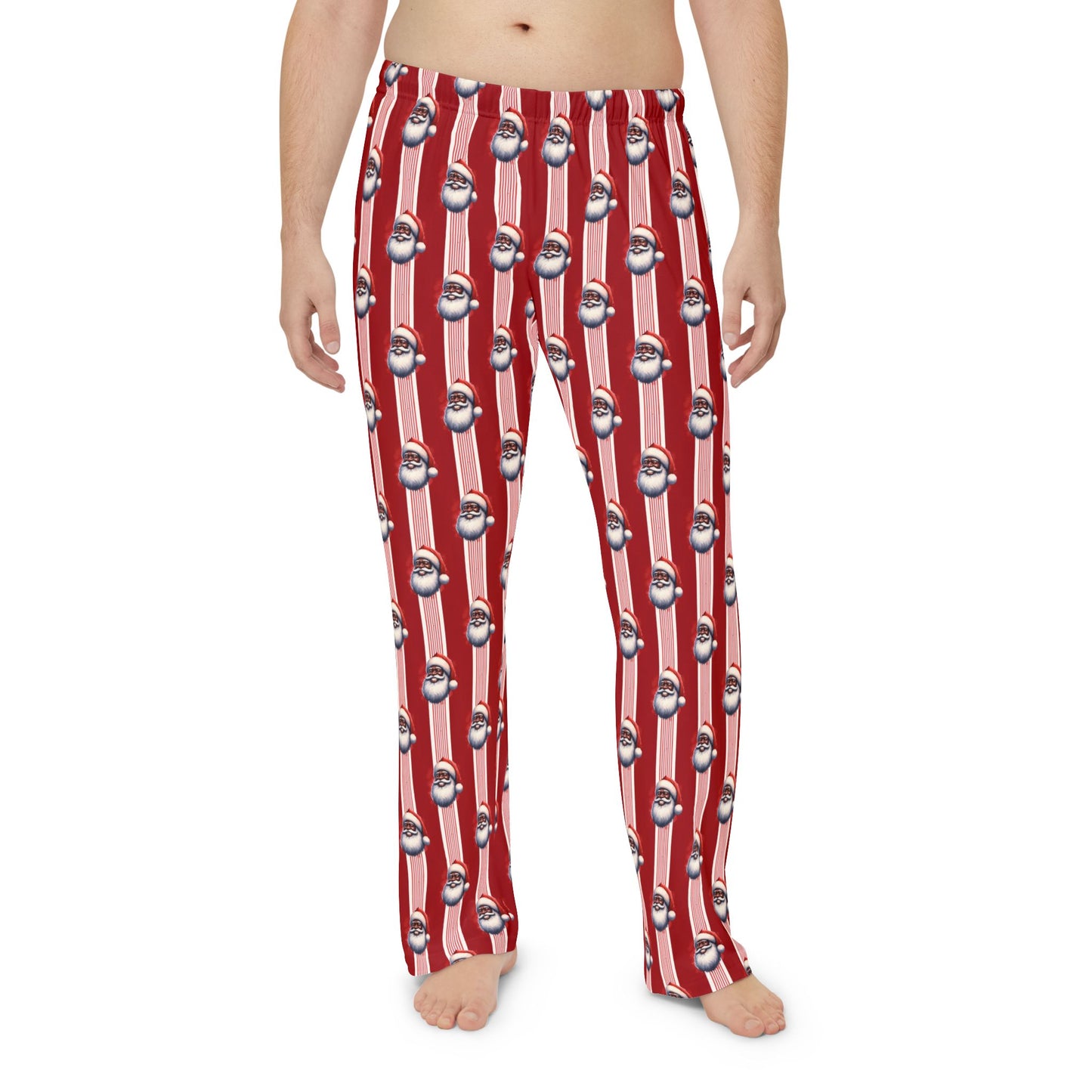 Men's Black Santa Pajama Pants (AOP)