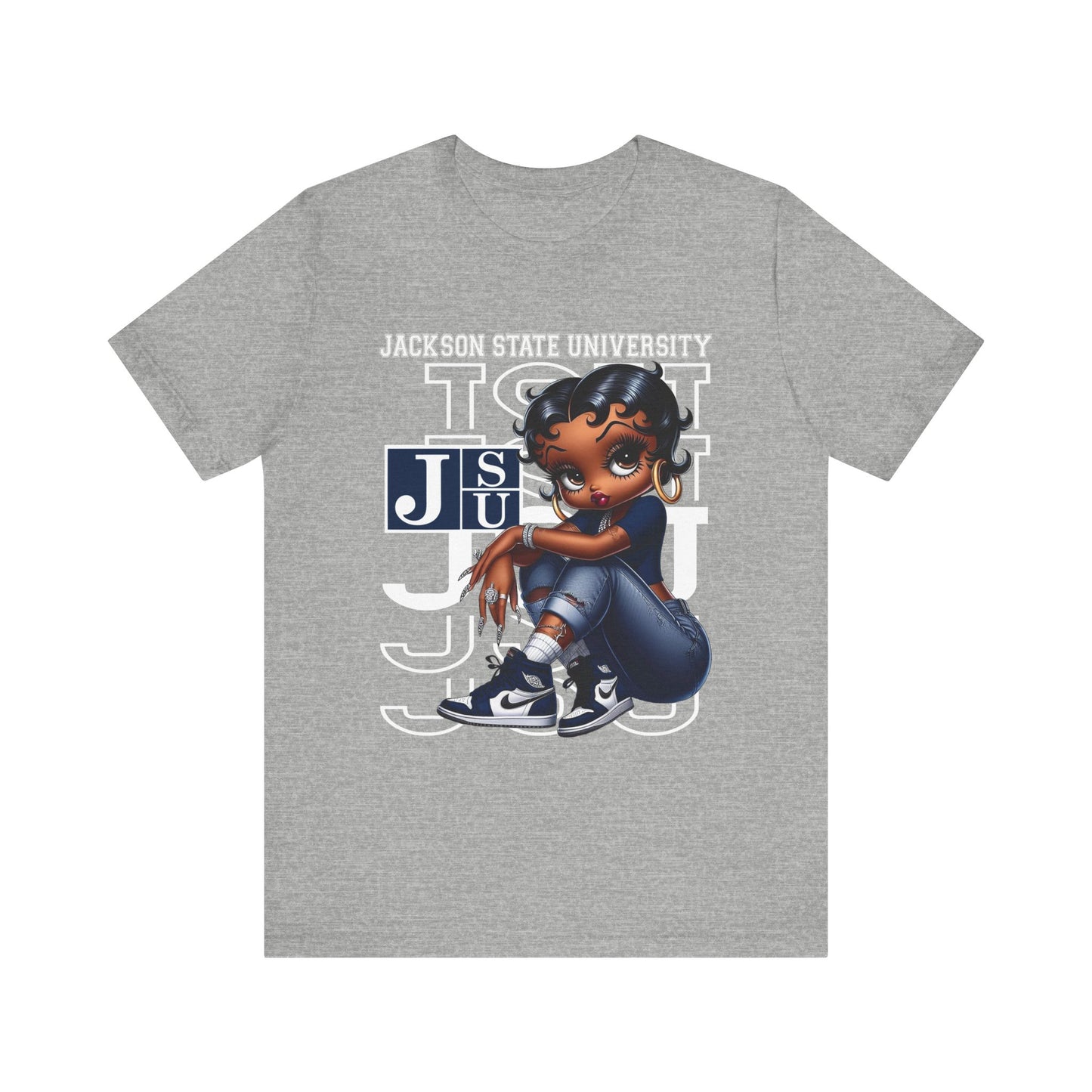 JSU Tigers: Jackson State University Sneakerhead Betty Boop Unisex Jersey Short Sleeve Tee Gift for Student and Alumni