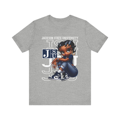 JSU Tigers: Jackson State University Sneakerhead Betty Boop Unisex Jersey Short Sleeve Tee Gift for Student and Alumni