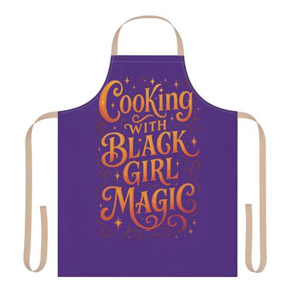 Purple Cooking Apron with Black Girl Magic, Fun Kitchen Gift, Cooking Apparel, Chef Gift, Culinary Inspiration