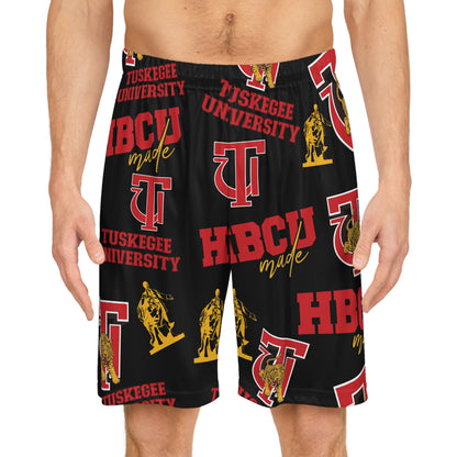 Tuskegee Golden Tigers HBCU Print Basketball Shorts gift for TU student and alumni