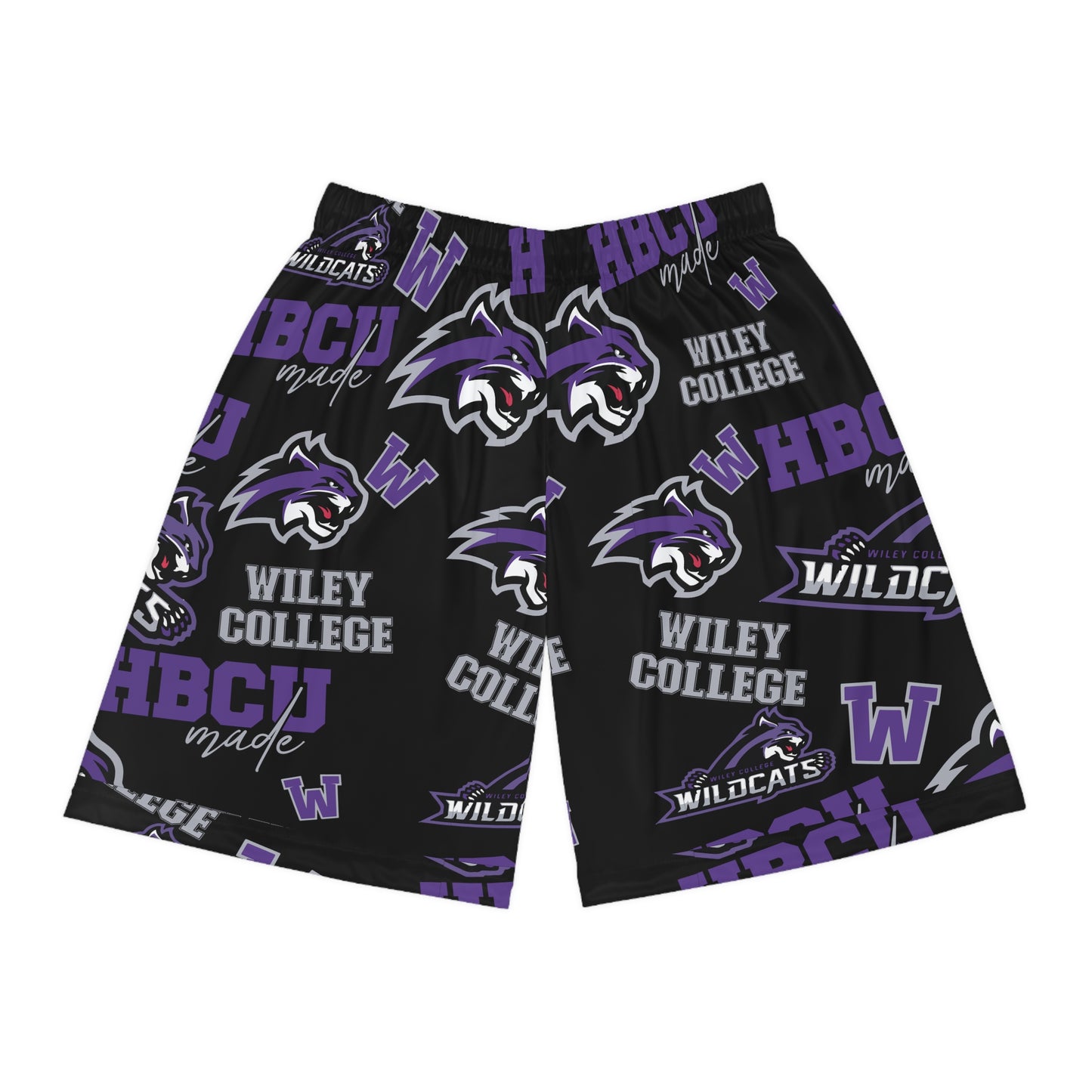 Wiley College Wildcats Black HBCU All Over Print Basketball Shorts Gift for Students and Alumni