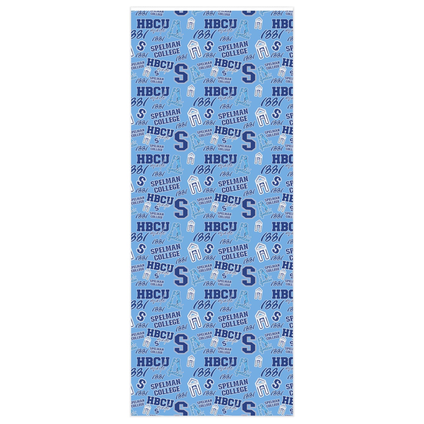 Light Blue Spelman College Multi Pattern Gift Wrapping Paper